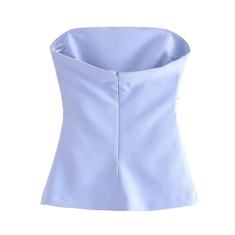 Top Feminino Tomara que Caia Drapeado - Elegância e Sensualidade - Outlet do Cazé