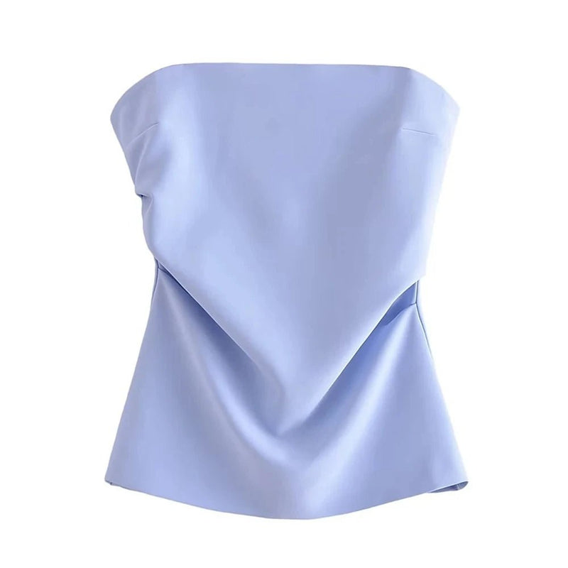 Top Feminino Tomara que Caia Drapeado - Elegância e Sensualidade - Outlet do Cazé