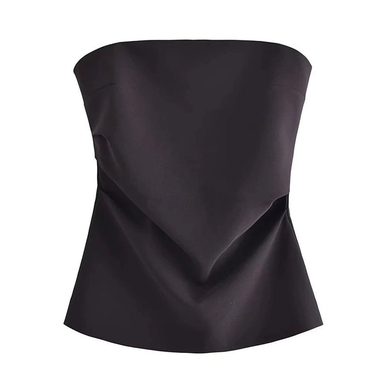 Top Feminino Tomara que Caia Drapeado - Elegância e Sensualidade - Outlet do Cazé