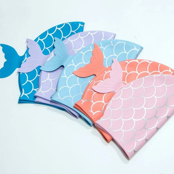Touca de Natação Infantil de Silicone - Estampa de Sereia Colorida - Outlet do Cazé
