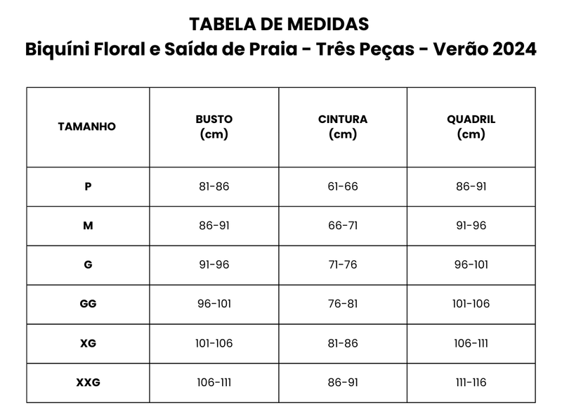 Biquíni Floral e Saída de Praia - Três Peças - Verão 2024 - Outlet do Cazé