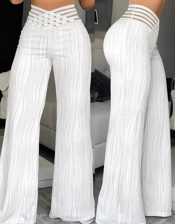 Calça de Cintura Alta Feminina Texturizada - Estilo e Elegância em Cada Detalhe - Outlet do Cazé