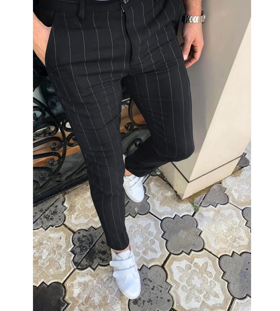 Cal a Social Masculina Casual Risca de Giz