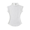 Camiseta Básica Feminina Sem Manga - Elegância Minimalista com Gola Alta - Outlet do Cazé