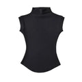 Camiseta Básica Feminina Sem Manga - Elegância Minimalista com Gola Alta - Outlet do Cazé