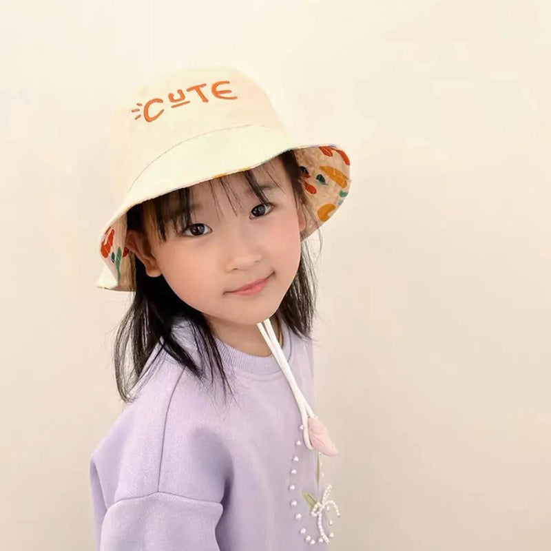 Chapéu Infantil Dupla Face Bordado para Meninas - Outlet do Cazé