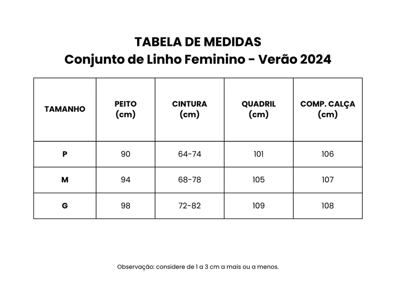 Conjunto de Linho Feminino - Verão 2024 - Outlet do Cazé