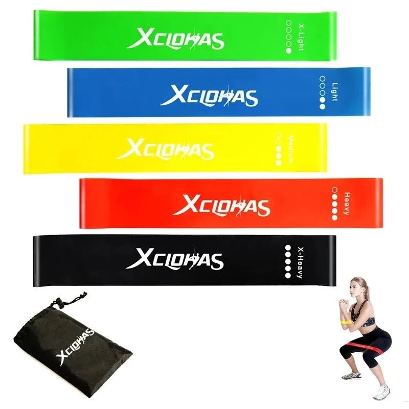 Mini Band de Resistência Elástica para Treinamento - Conjunto de 5 Níveis para Fitness, Pilates e Crossfit - Outlet do Cazé