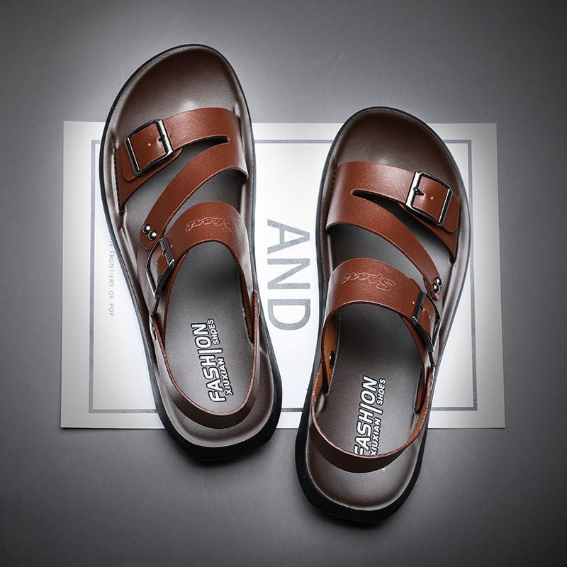 Sand lia Masculina de Couro Moda Ver o 2024 Outlet do Caz
