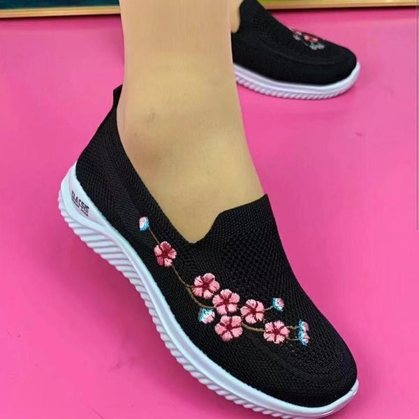 Tênis Feminino Floral de Malha - Respirável e Confortável - Outlet do Cazé