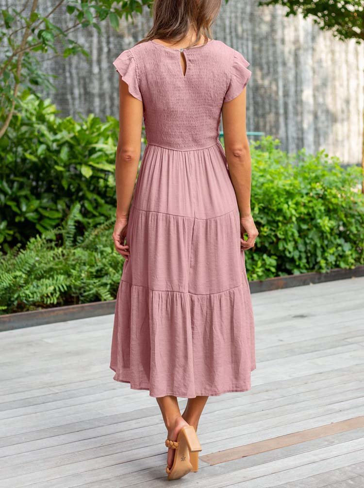 Vestido Midi - Chique e Elegante - Verão 2024 - Outlet do Cazé
